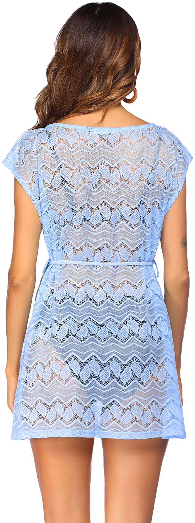 Hotouch Women'S Swimsuit Beach Cover up Lace Bikini Beachwear Sheer Bathing Suit Coverups Apparel & Accessories > Clothing > Swimwear Kylie Max   