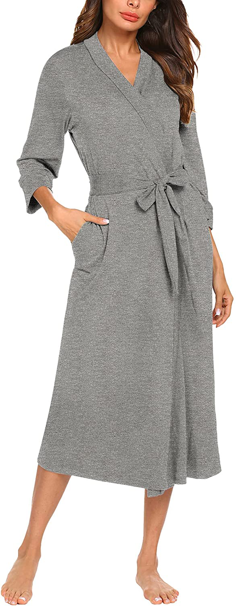 MAXMODA Women Kimono Robes Long Knit Bathrobe Soft Robe Casual Ladies Loungewear S-3XL Apparel & Accessories > Clothing > Sleepwear & Loungewear > Robes MAXMODA   