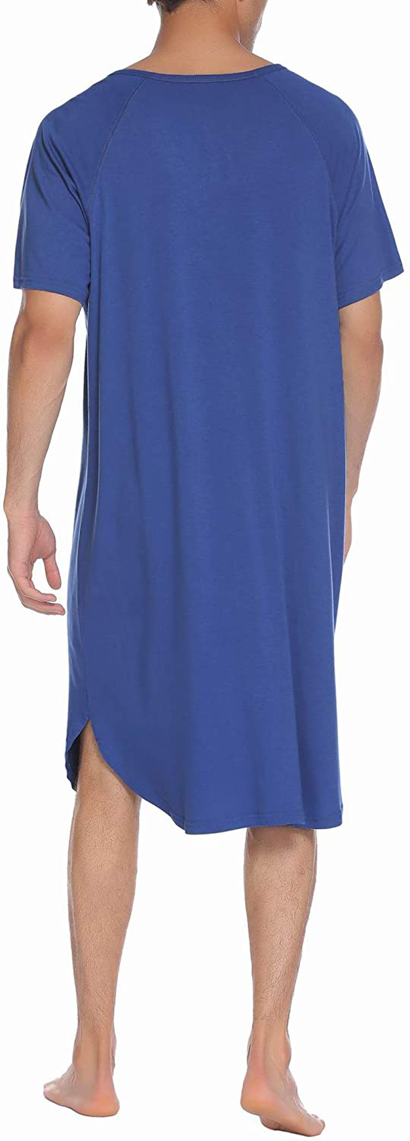 Ekouaer Sleepwear Men'S Nightshirt Short Sleeve Pajamas Comfy Big & Tall Henley Sleep Shirt M-XXXL Apparel & Accessories > Clothing > Sleepwear & Loungewear > Nightgowns Kylie Max   