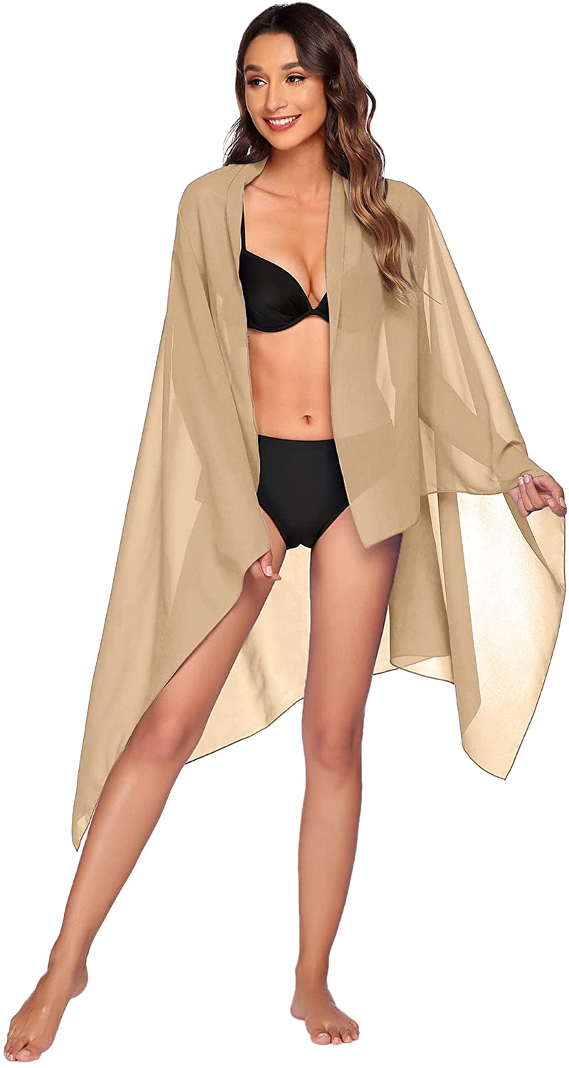 Ekouaer Sarong Swimsuit Coverup for Women Chiffon Long Beach Tie Wrap Skirt Sexy Bikini Sheer Scarf Bathing Suit Bottom Apparel & Accessories > Clothing > Swimwear Kylie Max   