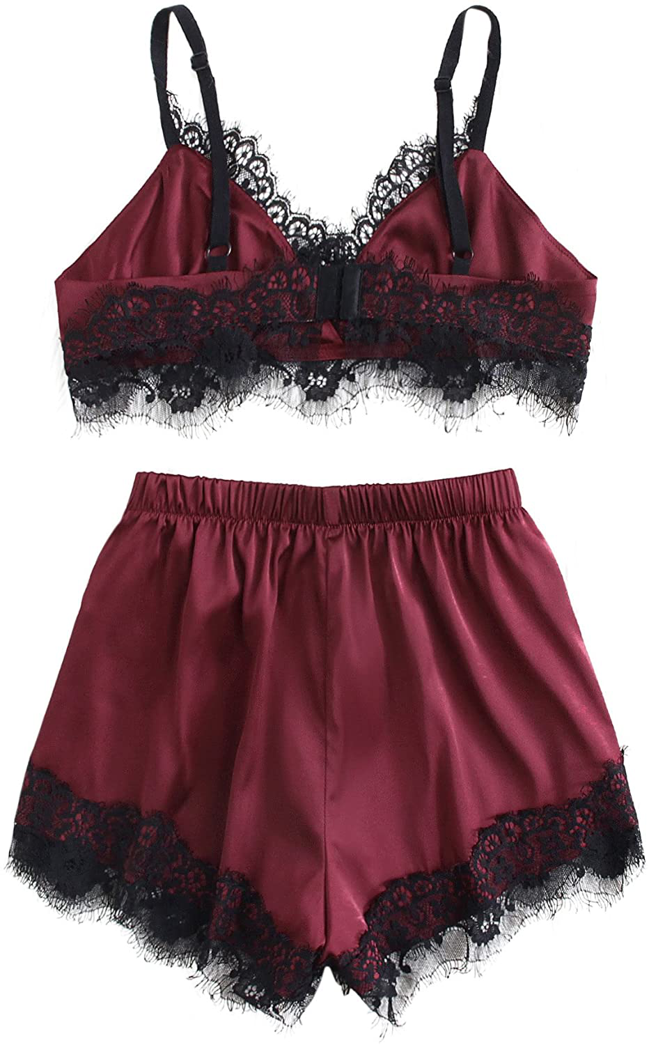 Sweatyrocks Women'S Lace Trim Underwear Lingerie Straps Bralette and Panty Set Apparel & Accessories > Clothing > Sleepwear & Loungewear Kylie Max   