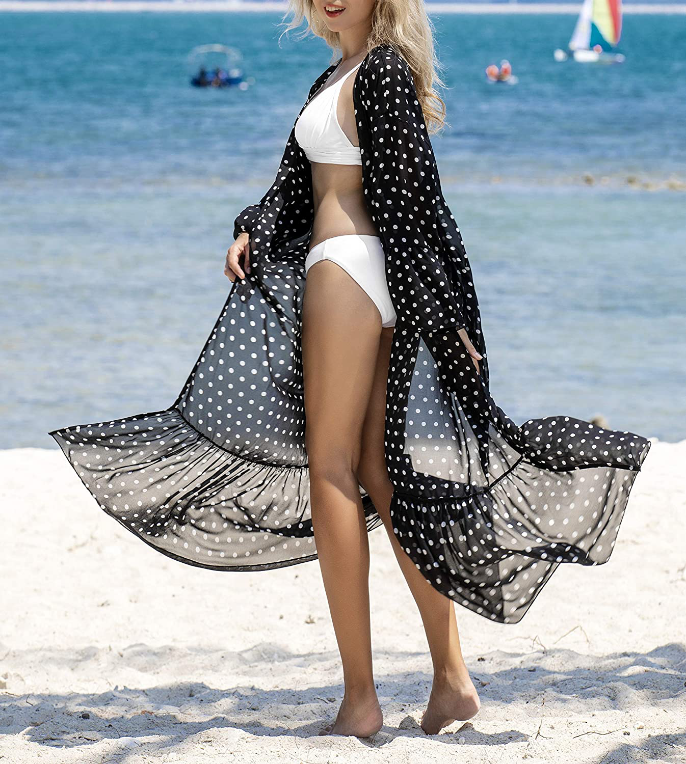 Wander Agio Womens Bikini Cover Ups Beach Casual Dress Coverup Swimsuits Long Cardigan Bohemia Apparel & Accessories > Clothing > Swimwear Kylie Max   