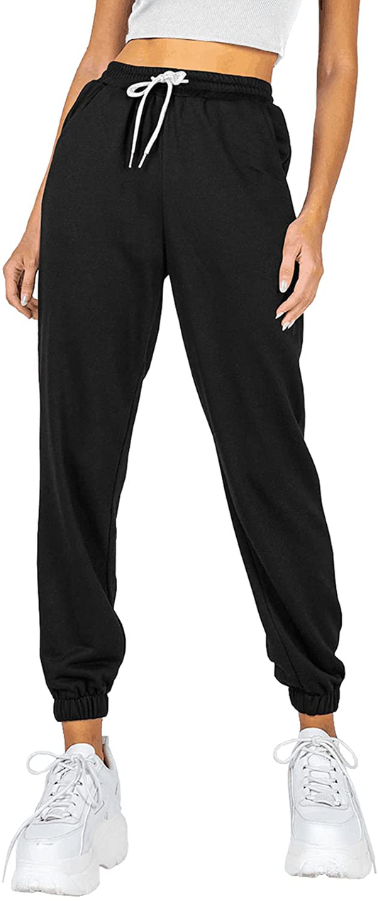 Ezymall Womens Sweatpants Comfy High Waisted Workout Athletic Lounge Joggers Pants with Pockets Apparel & Accessories > Clothing > Activewear Kylie Max   