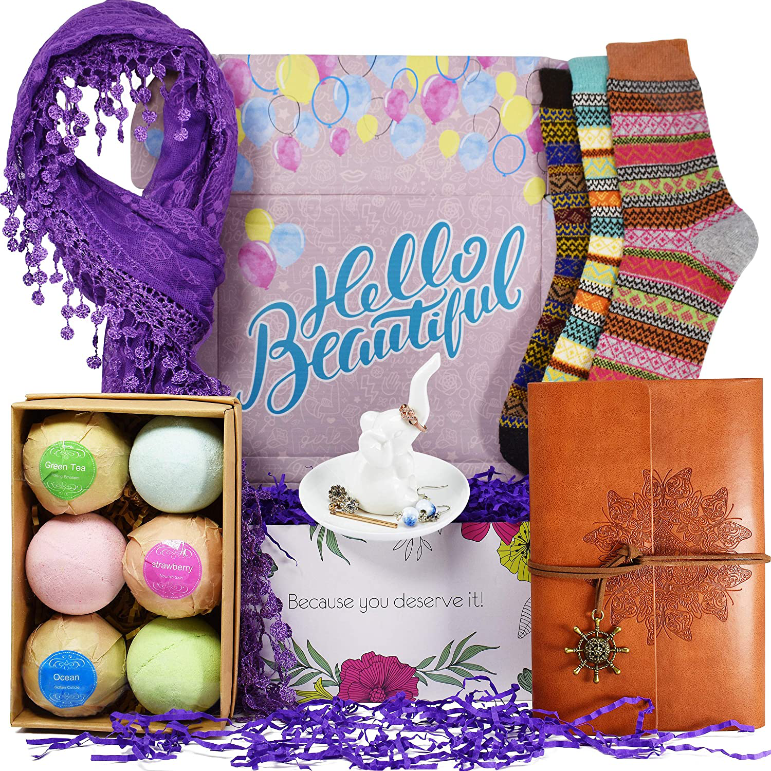 VINAKAS Gift Baskets for Women - This gift set for women contains12 Luxurious items. One of the Best Gifts for Her you'll be able to find - This unique Birthday Gifts for Women will surprise you. Arts & Entertainment > Party & Celebration > Gift Giving VINAKAS   