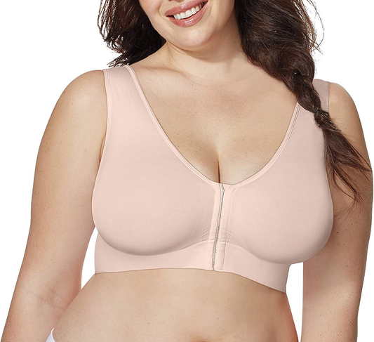 JUST MY SIZE Women'S Pure Comfort Front Close Wirefree Bra MJ1274 Apparel & Accessories > Clothing > Underwear & Socks > Bras Kylie Max   
