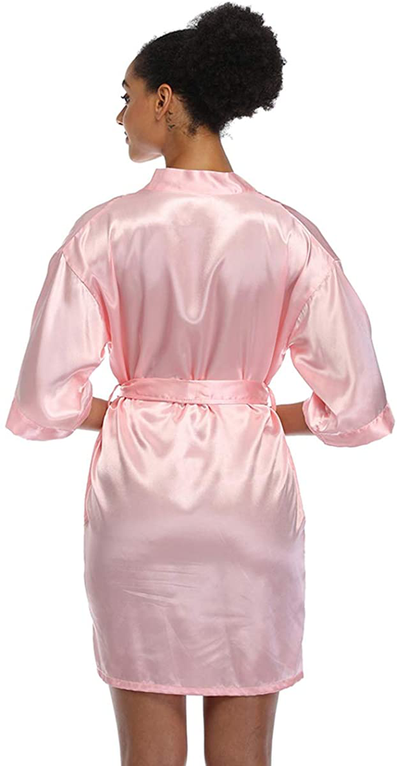Short Silky Robe for Women Bridal Lightweight Sleepwear Satin Kimono Bathrobe Apparel & Accessories > Clothing > Sleepwear & Loungewear > Robes Ferrendo   