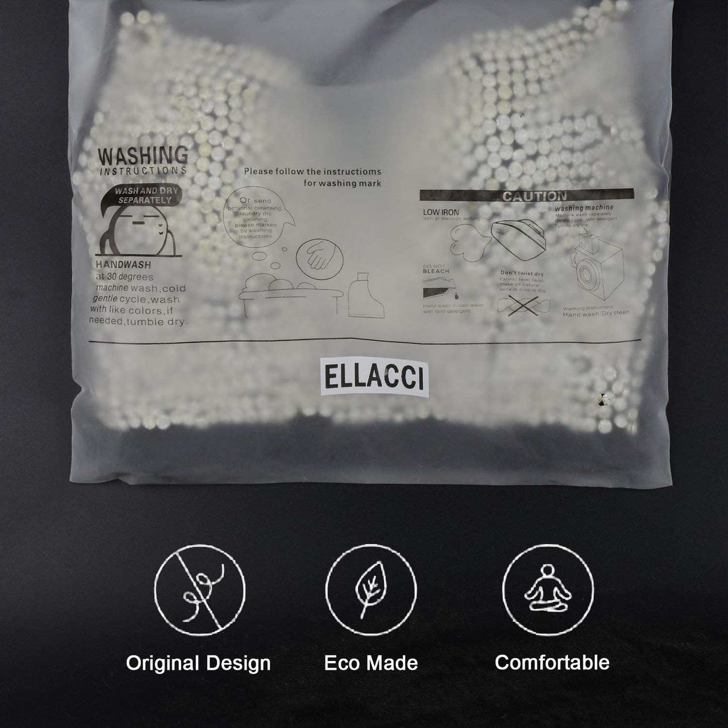 ELLACCI Women'S Rhinestone Diamond Push up Bustier Crop Top Sexy Punk Corset Bra Black Apparel & Accessories > Clothing > Underwear & Socks > Lingerie ELLACCI   