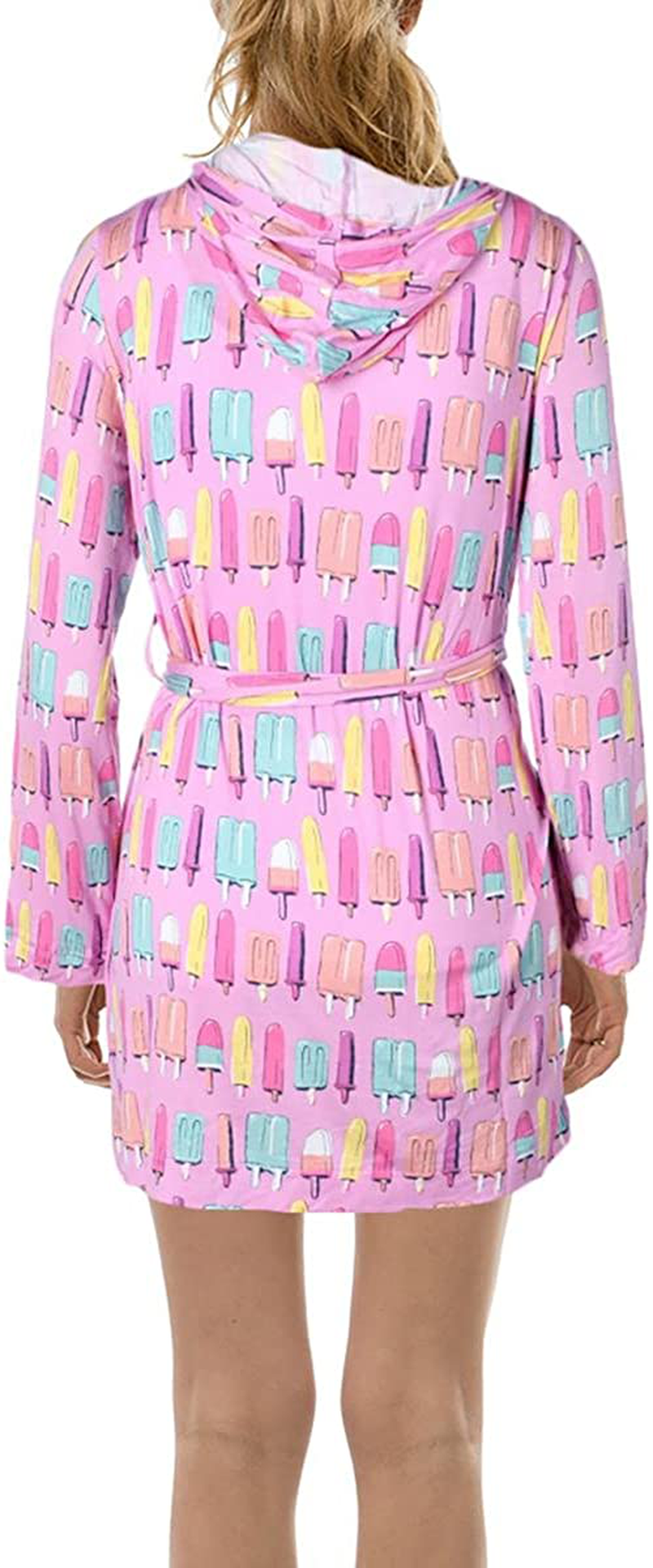 Nite Nite Munki Munki Womens Popsicles Longsleeve Hooded Robe Apparel & Accessories > Clothing > Sleepwear & Loungewear > Robes Kylie Max   