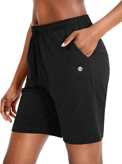 G Gradual Women'S Bermuda Shorts Jersey Shorts with Deep Pockets 7" Long Shorts for Women Lounge Walking Athletic Apparel & Accessories > Clothing > Shorts Kylie Max   