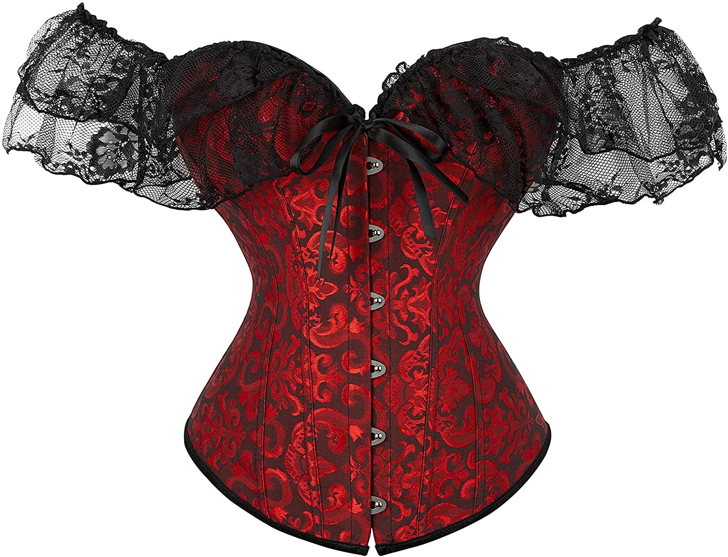 Corset Top for Women Sexy Strappy Bustier Faux Leather Overbust Waist Cincher Lace up Shapewear Top Summer Outwear Top Apparel & Accessories > Clothing > Underwear & Socks > Lingerie DCD B Dark Red XX-Large 