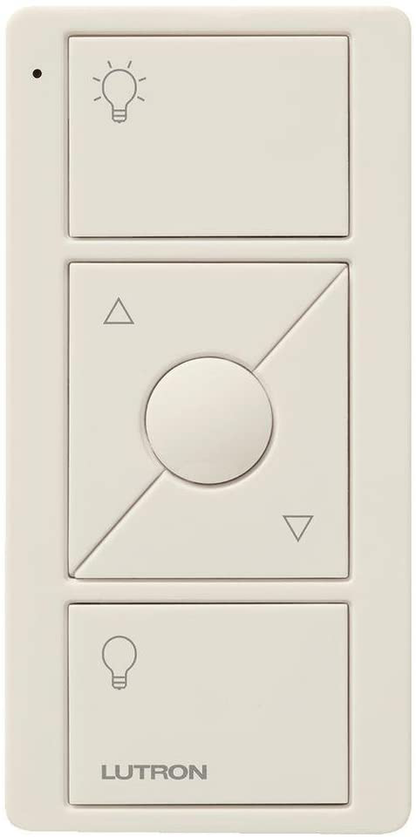 Lutron 3-Button with Raise/Lower Pico Remote for Caseta Wireless Smart Lighting Dimmer Switch, PJ2-3BRL-WH-L01R, White Arts & Entertainment > Party & Celebration > Gift Giving Lutron Light Almond  