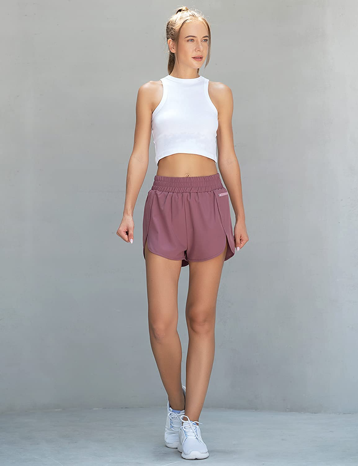 Blooming Jelly Women'S Quick-Dry Running Shorts Workout Sport Layer Active Shorts with Pockets 1.75" Apparel & Accessories > Clothing > Shorts Kylie Max   