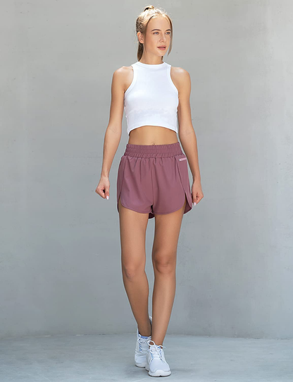 Blooming Jelly Women'S Quick-Dry Running Shorts Workout Sport Layer Active Shorts with Pockets 1.75" Apparel & Accessories > Clothing > Shorts Kylie Max   