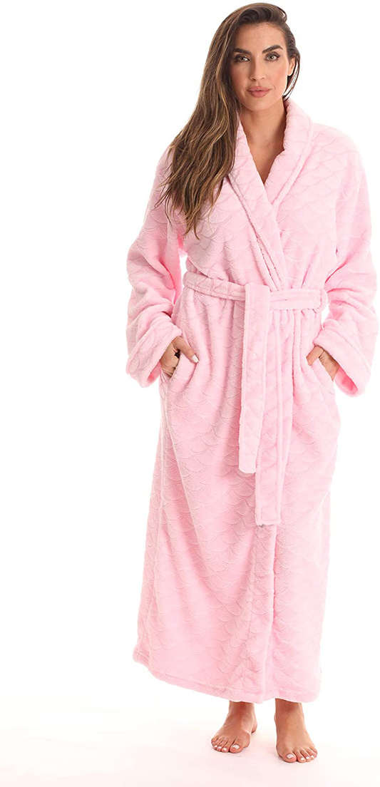 Just Love Velour Kimono Robe Hooded Bath Robes for Women Maxi Length Apparel & Accessories > Clothing > Sleepwear & Loungewear > Robes Kylie Max   