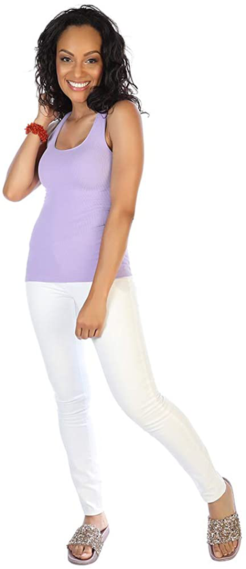 Skinny Tees Women'S Basic Wide Strap Cami Apparel & Accessories > Clothing > Activewear Kylie Max   