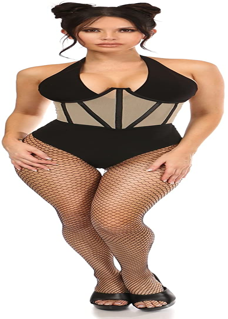 Daisy Corsets Womens Black Mesh Open Cup Waist Cincher Apparel & Accessories > Clothing > Underwear & Socks > Lingerie Daisy corsets   