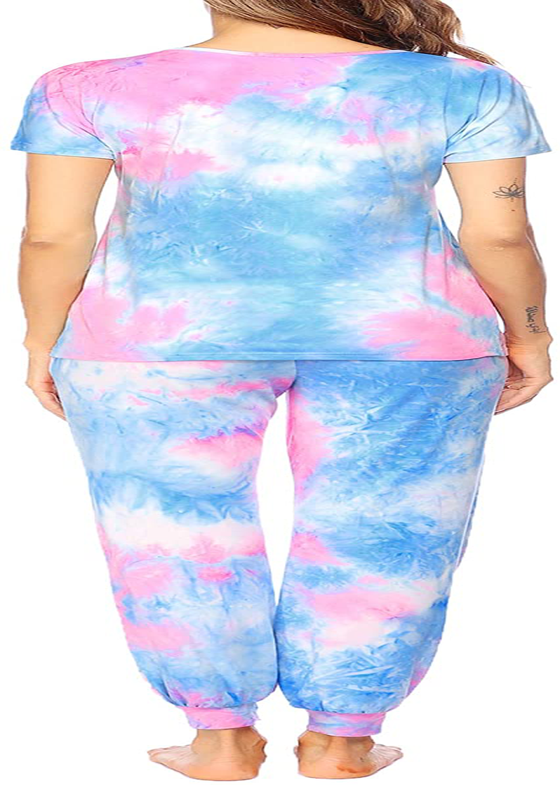 Hotouch Womens Pajamas Set Short Sleeve Cute Printed Tops and Pants 2 Piece PJ Sets Joggers Loungewear Sleepwear with Pockets Apparel & Accessories > Clothing > Sleepwear & Loungewear > Pajamas Kylie Max   