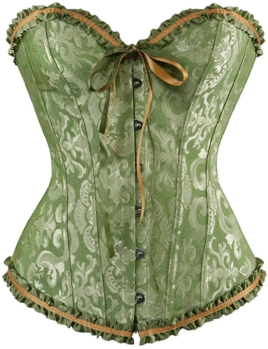 Black Corset Top Waist Trainer Corsets for Women Body Shaper Bustiers Lingerie Renaissance Costume Apparel & Accessories > Clothing > Underwear & Socks > Lingerie CZIFFRA Green Large 