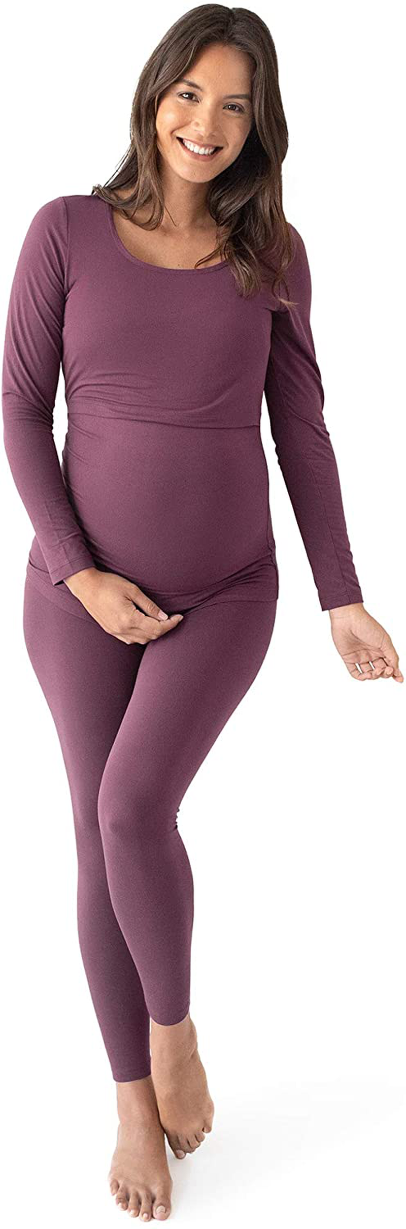 Kindred Bravely Jane Nursing Pajama Set | Nursing Pajamas for Breastfeeding Apparel & Accessories > Clothing > Sleepwear & Loungewear > Pajamas Kindred Bravely Plum Burgundy Large 
