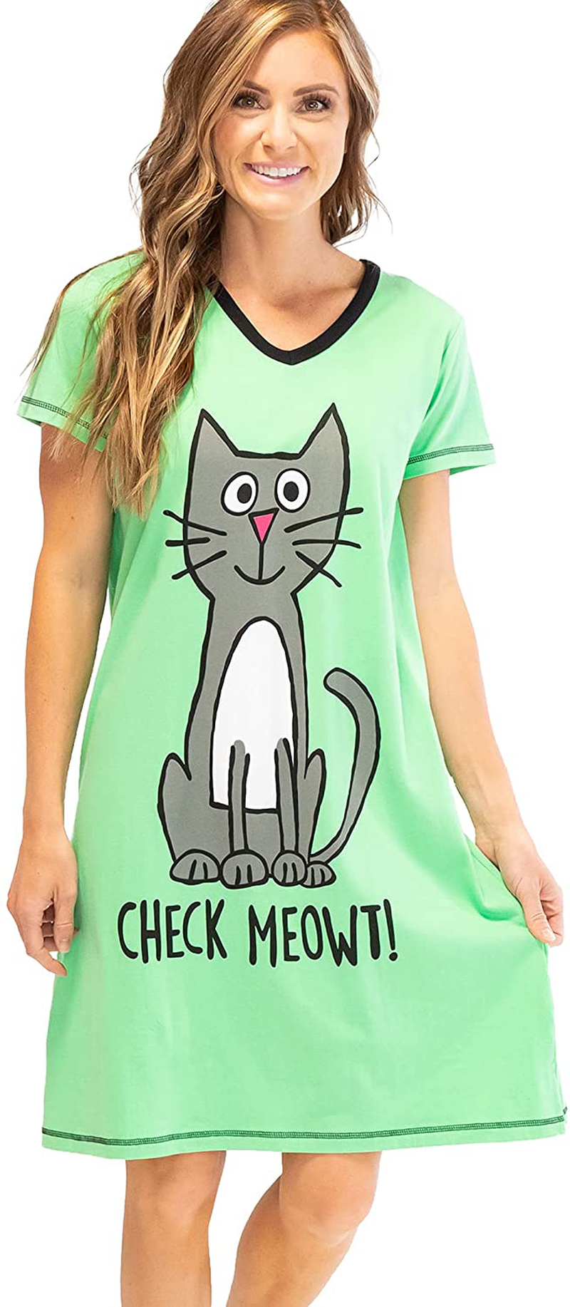 Lazy One V-Neck Nightshirts for Women, Animal Designs Apparel & Accessories > Clothing > Sleepwear & Loungewear > Nightgowns Kylie Max   