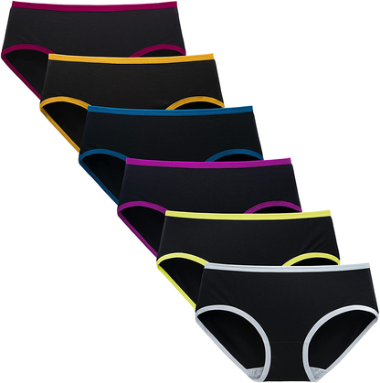 Cotton Hipster Panties for Women Low Rise No Muffin Top Cheeky Underwear for Girls 6 Pack Apparel & Accessories > Clothing > Underwear & Socks > Underwear TUTUESTHER 6 Black Medium 