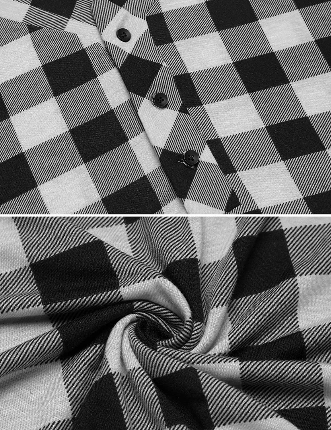 Ekouaer Sleepwear Mens Nightshirt Big & Tall Plaid Sleep Shirt Lightweight Henley Pajamas Shirt Apparel & Accessories > Clothing > Sleepwear & Loungewear > Nightgowns Kylie Max   