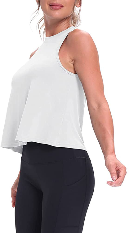 Mippo Crop Tops for Women Womens Workout Tops Flowy Cropped Tank Tops Athletic Shirts Apparel & Accessories > Clothing > Activewear Kylie Max   