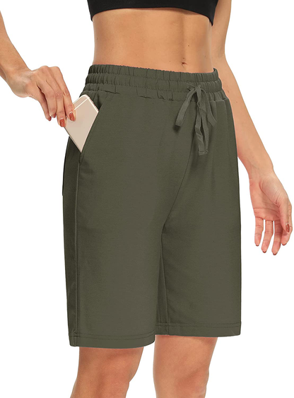 DIBAOLONG Womens Yoga Shorts Loose Comfy Drawstring Lounge Bermuda Shorts with 3 Pockets Apparel & Accessories > Clothing > Shorts Kylie Max   