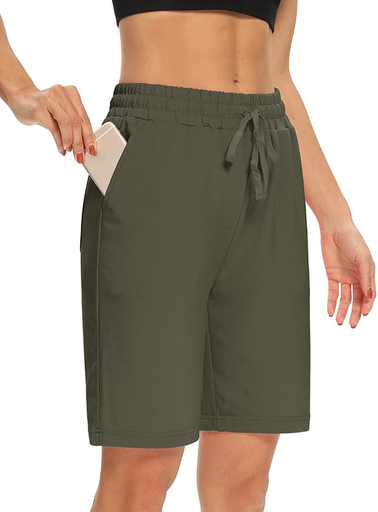 DIBAOLONG Womens Yoga Shorts Loose Comfy Drawstring Lounge Bermuda Shorts with 3 Pockets Apparel & Accessories > Clothing > Shorts Kylie Max   