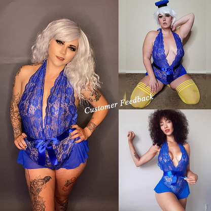 Avidlove Womens One Piece Lingerie Lace Bodysuit Halter V Neck Teddy Lingerie Negligee Babydoll Apparel & Accessories > Clothing > Underwear & Socks > Lingerie Avidlove   