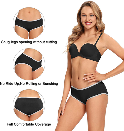 Cotton Full Coverage Underwear Womens Panties No Ride up Hipster Soft Breathable Stretch Bikini Ladies Briefs 6 Pack Apparel & Accessories > Clothing > Underwear & Socks > Underwear DUKAWA   