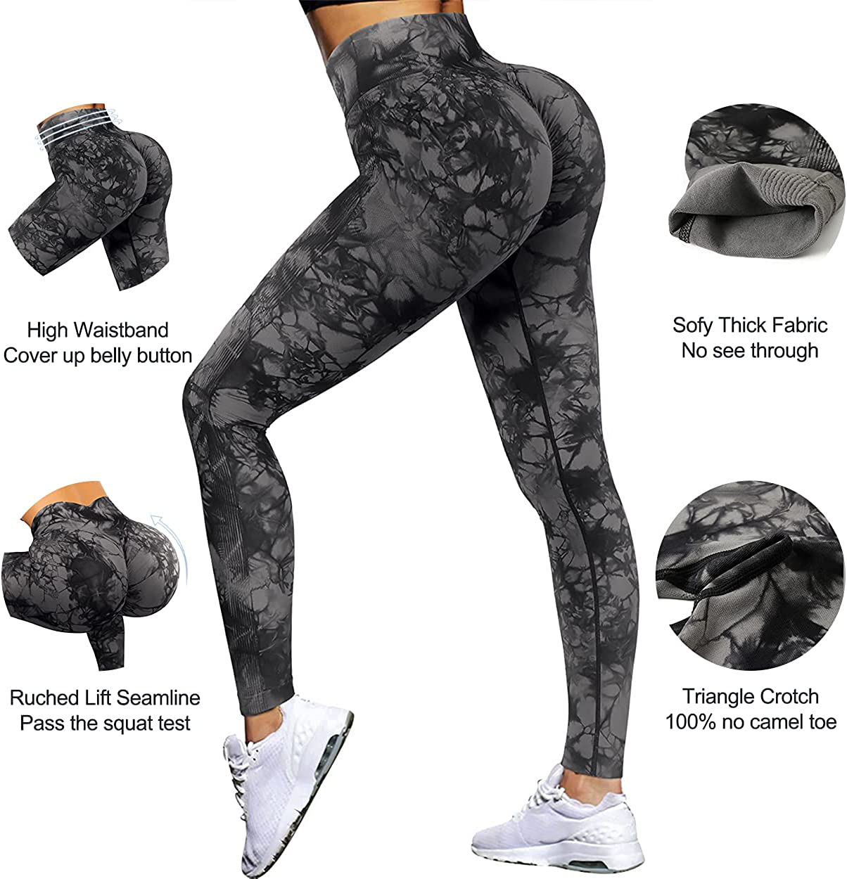 OMKAGI Women Scrunch Butt Lifting Leggings Seamless High Waisted Workout Yoga Pants Apparel & Accessories > Clothing > Activewear OMKAGI   