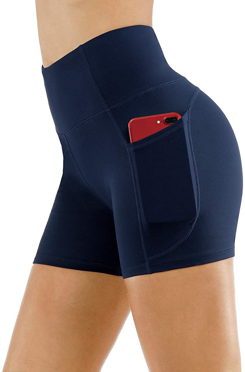 THE GYM PEOPLE High Waist Yoga Shorts for Women'S Tummy Control Fitness Athletic Workout Running Shorts with Deep Pockets Apparel & Accessories > Clothing > Shorts Kylie Max   