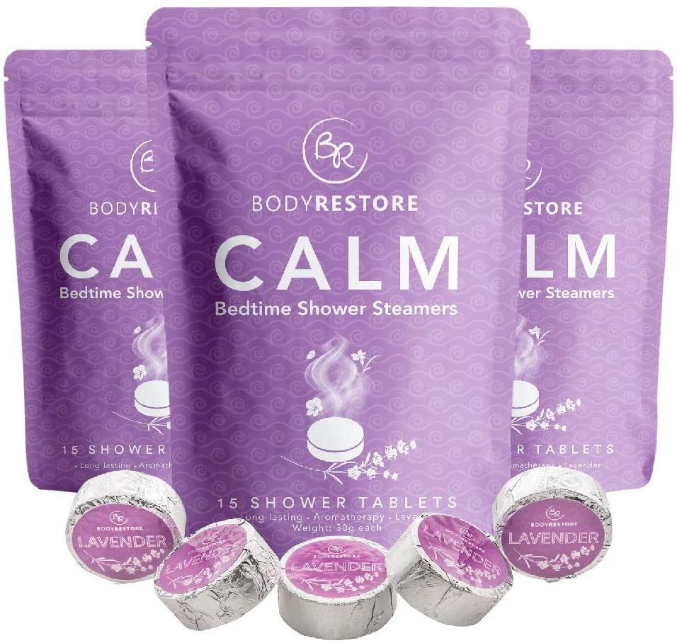 BodyRestore Shower Steamers (Pack of 15) Gifts for Women and Men - Lavender Essential Oil Scented Aromatherapy Shower Bomb, Nighttime Relaxation & Unwind Shower Tablets Arts & Entertainment > Party & Celebration > Gift Giving Body Restore 3  