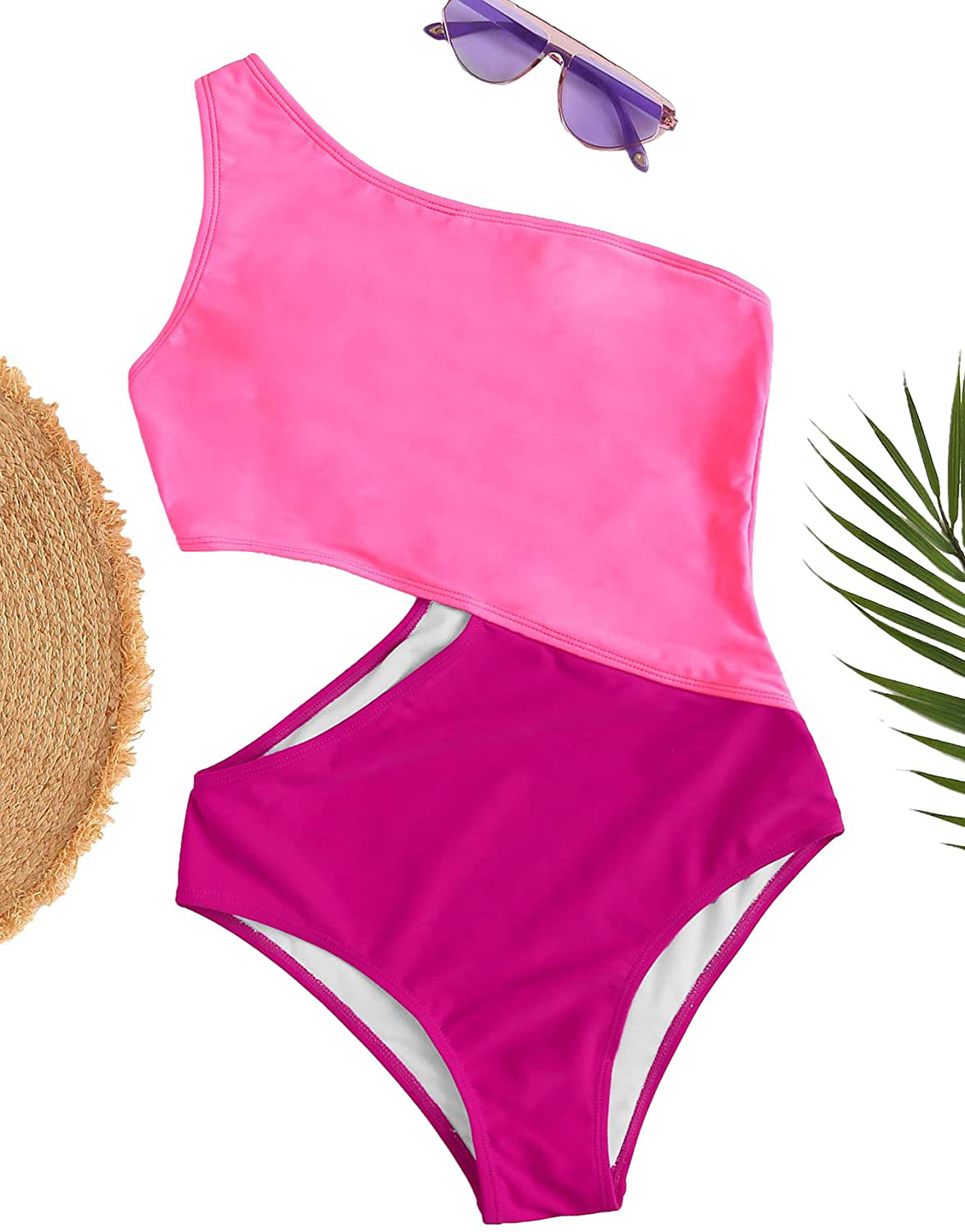 Sweatyrocks Women'S Bathing Suits One Shoulder Cutout One Piece Swimsuit Swimwear Monokini  Kylie Max   