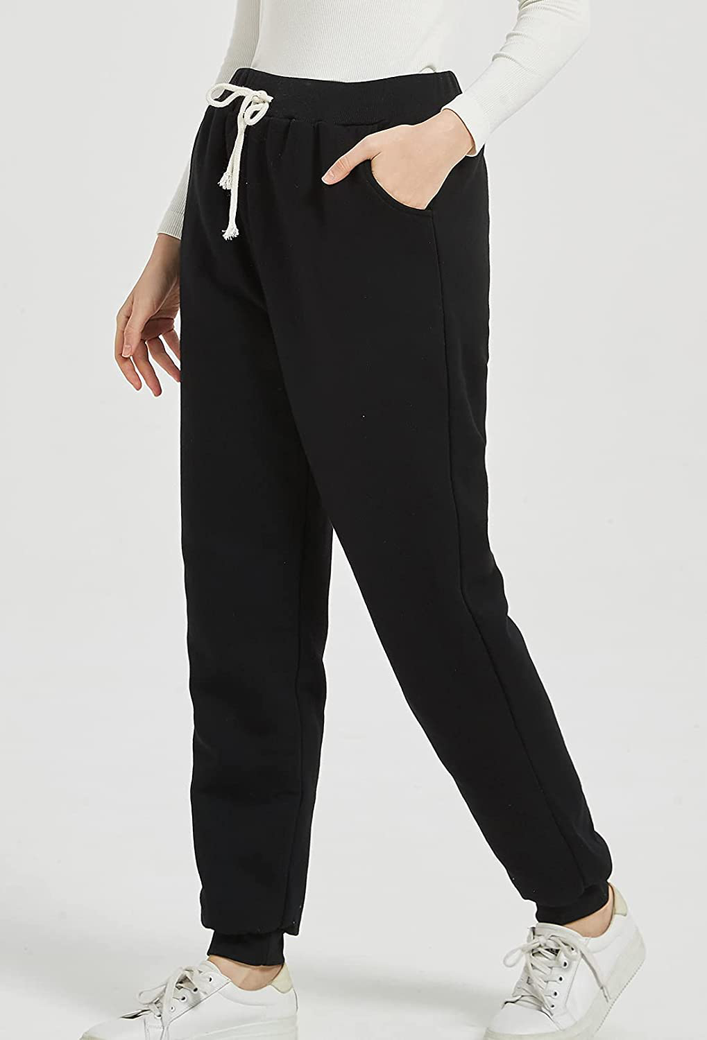 Flygo Women'S Winter Warm Fleece Joggers Pants Sherpa Lined Athletic Active Sweatpants Apparel & Accessories > Clothing > Activewear Kylie Max   