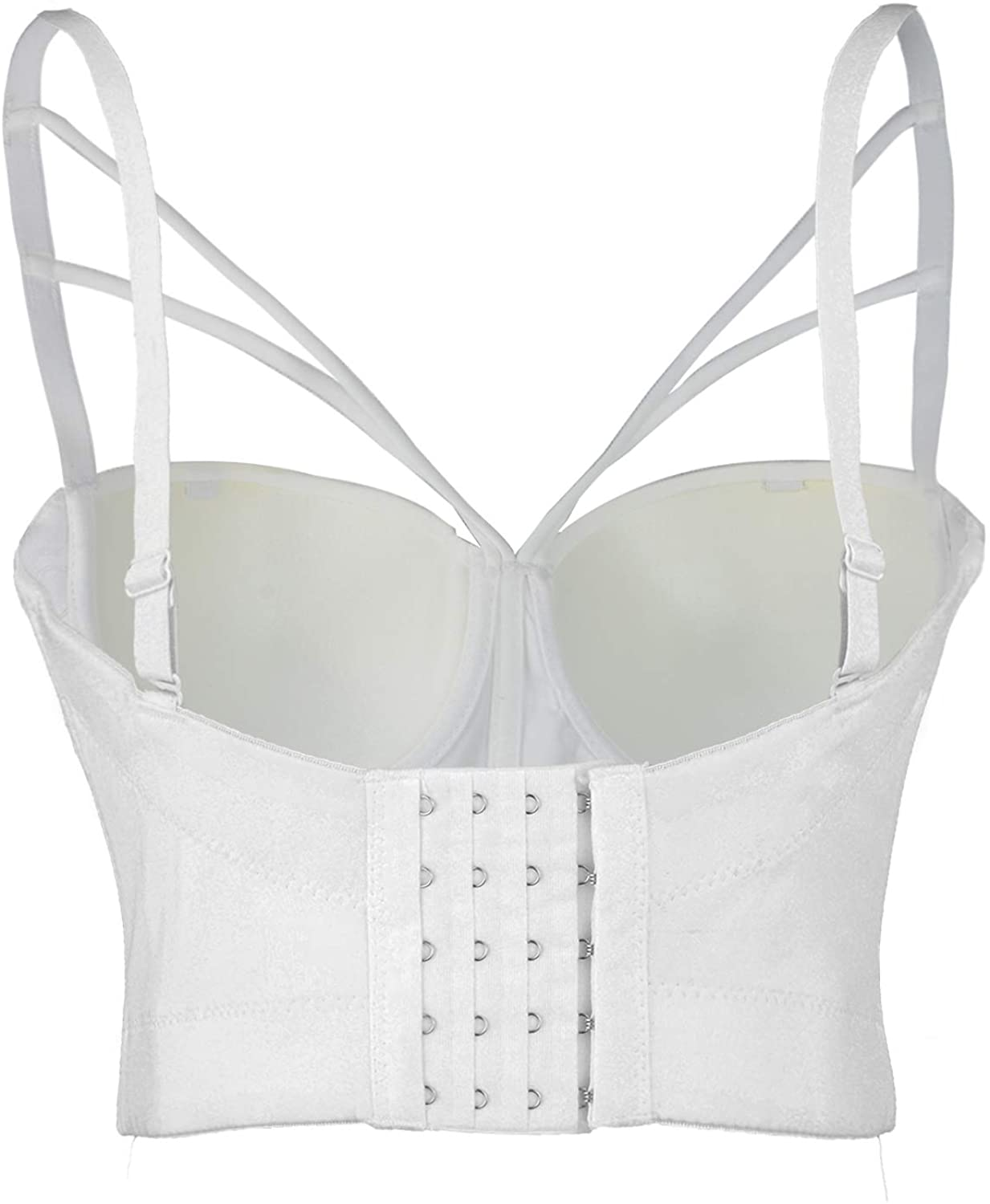 ELLACCI Women'S Sexy Cut Cross Strappy Gothic Bustier Tops Caged Cropped Top Apparel & Accessories > Clothing > Underwear & Socks > Lingerie ELLACCI   
