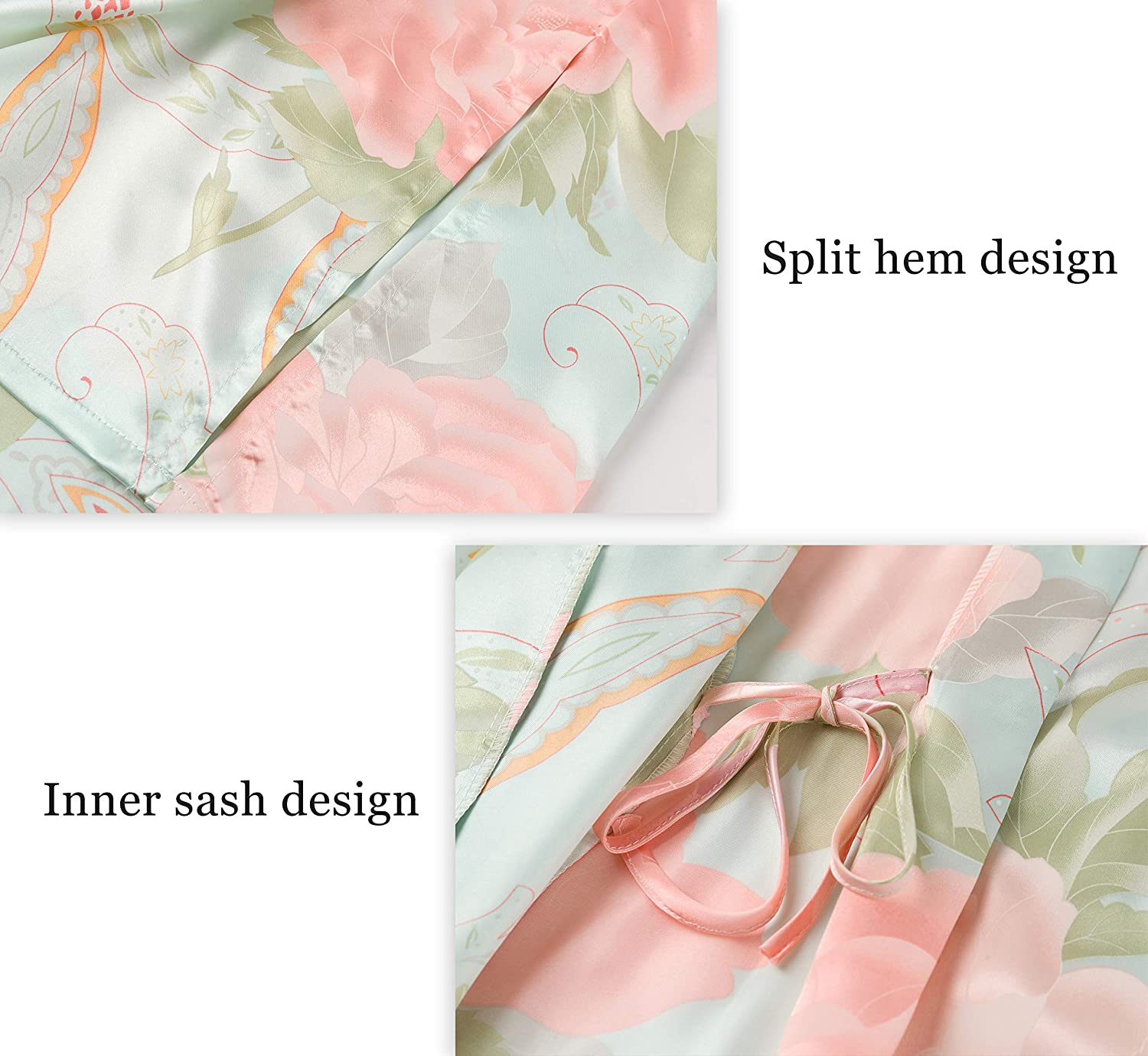 BABEYOND Long Print Kimono Robe Blouse Kimono Cover up Loose Cardigan Top Outwear Apparel & Accessories > Clothing > Sleepwear & Loungewear > Robes KYLIE MAX   