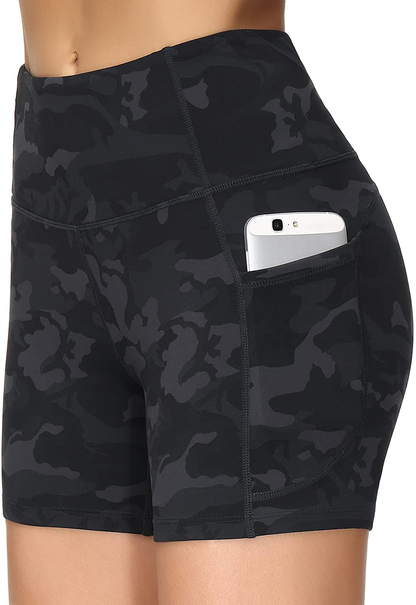 THE GYM PEOPLE High Waist Yoga Shorts for Women'S Tummy Control Fitness Athletic Workout Running Shorts with Deep Pockets Apparel & Accessories > Clothing > Shorts Kylie Max   