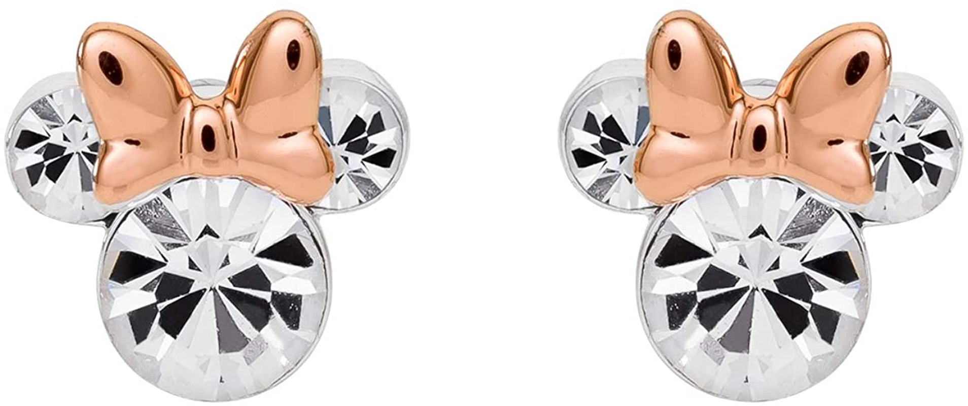 Disney Minnie Mouse Birthstone Jewelry, Silver Plated Crystal Stud Earrings for Women and Girls Arts & Entertainment > Party & Celebration > Gift Giving Disney April-Two Tone  