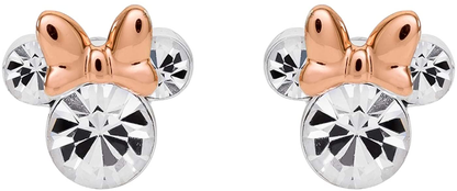 Disney Minnie Mouse Birthstone Jewelry, Silver Plated Crystal Stud Earrings for Women and Girls Arts & Entertainment > Party & Celebration > Gift Giving Disney April-Two Tone  