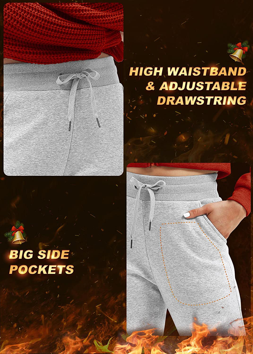 Ewedoos Fleece Sweatpants for Women with Pockets - Fleece Lined Joggers for Women Winter Pants Womens Sweatpants with Pockets Apparel & Accessories > Clothing > Activewear Kylie Max   