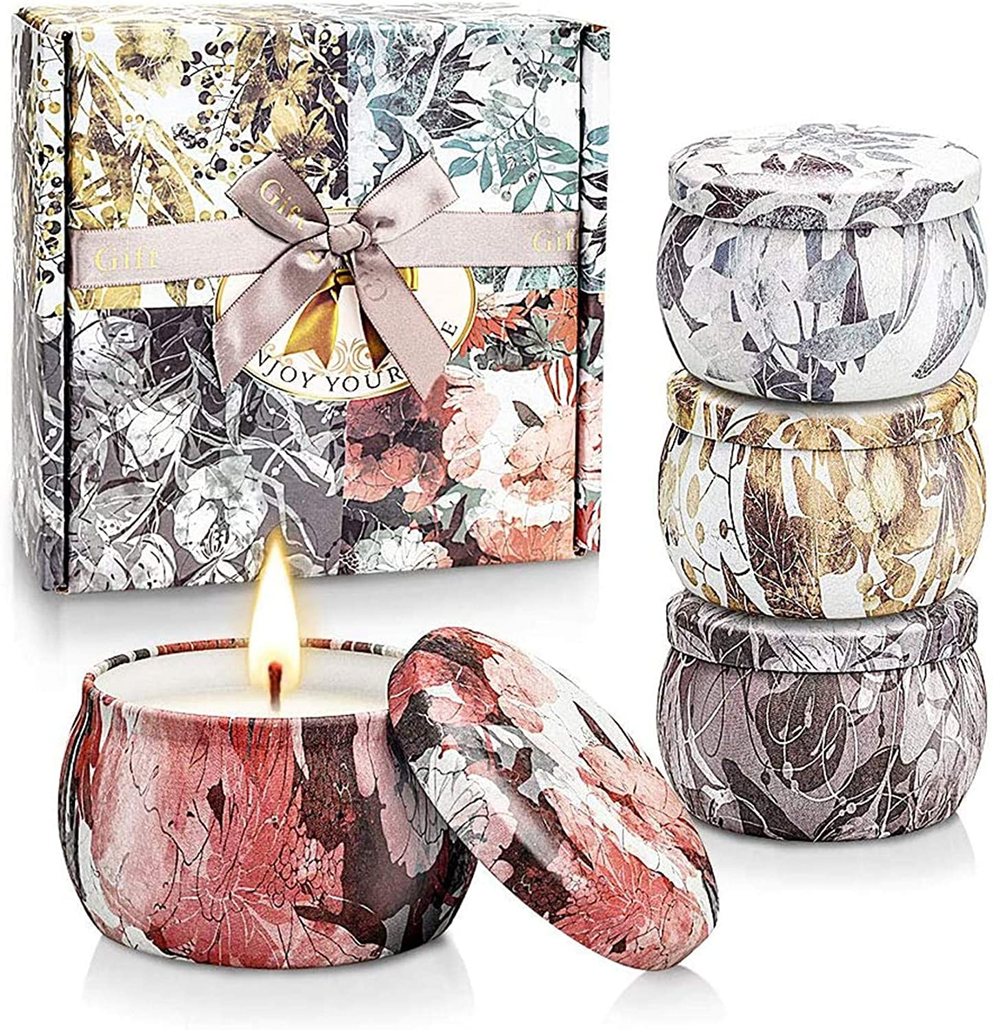Scented Candles Set for Women Portable Candles Travel Tin Fragrance Gift for Mother Day Birthday Valentine Day Weddings Soy Candle Long Lasting Aromatherapy Candles for Home Fragrances Decor Arts & Entertainment > Party & Celebration > Gift Giving YINUO LIGHT Autumn  