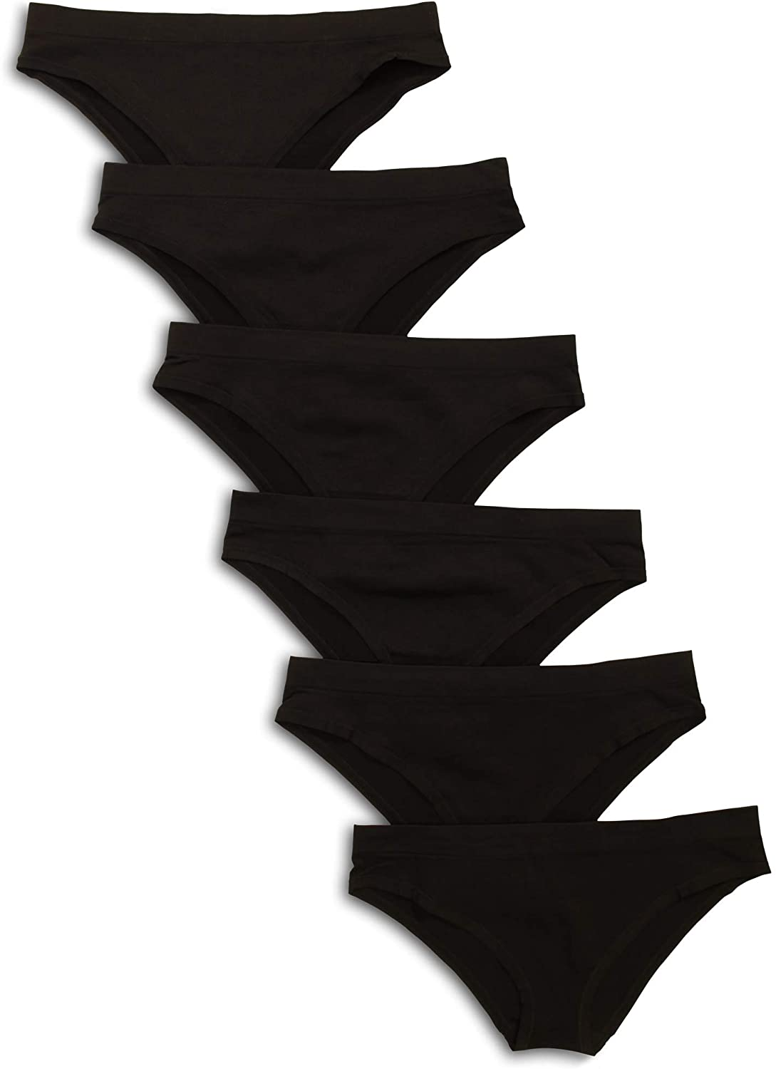 Kalon 6-Pack Women'S Cheekini Bikini Soft Stretch Panties Apparel & Accessories > Clothing > Underwear & Socks > Underwear Kalon Black X-Small 
