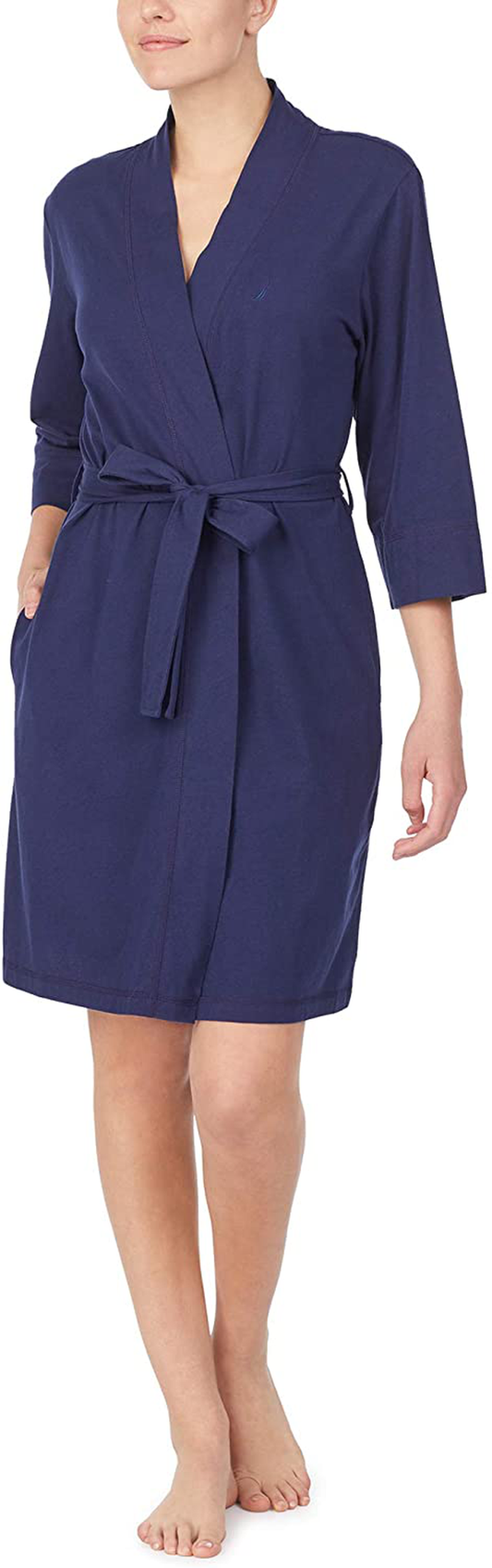 Nautica Women'S 100% Cotton Jersey Robe Apparel & Accessories > Clothing > Sleepwear & Loungewear > Robes Nautica   