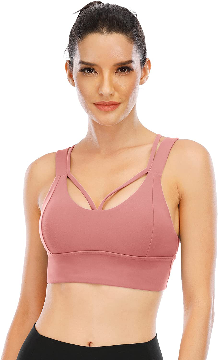 TASADA V-Neck Sports Bras for Women - Wirefree Padded Yoga Bra Running Workout Aesthetic Crop Tank Tops Apparel & Accessories > Clothing > Underwear & Socks > Bras Kylie Max   