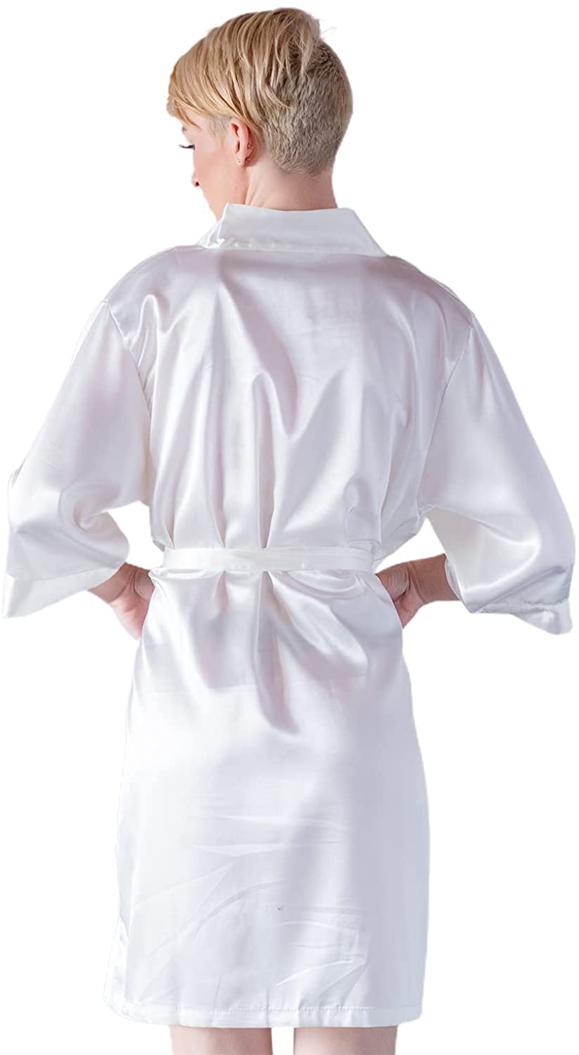 Pretty Robes Silk Satin Robes for Women Short Kimono Robe for Brides and Bridesmaids Wedding and Bridal Party Loungewear Apparel & Accessories > Clothing > Sleepwear & Loungewear > Robes Pretty Robes   