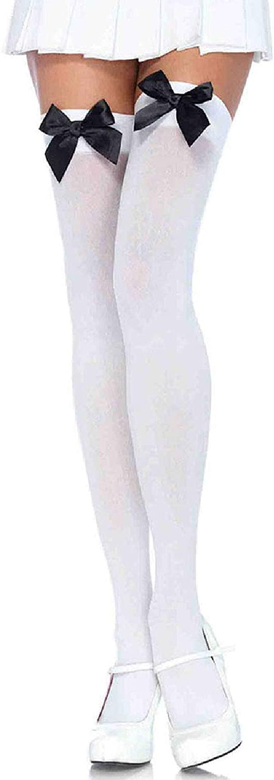 Leg Avenue Women'S Satin Bow Accent Thigh Highs Apparel & Accessories > Clothing > Underwear & Socks > Shapewear Leg Avenue   