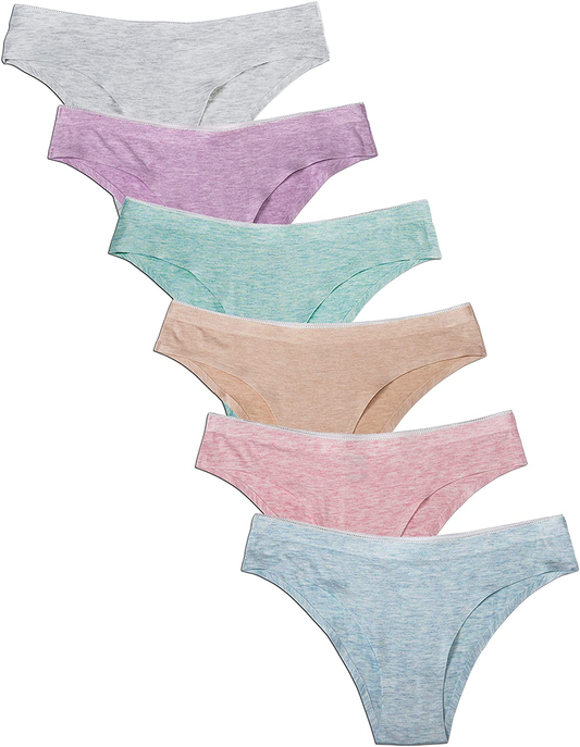 COSOMALL Women'S Hipster Cotton Panties Seamless Low-Rise Cheekini Panty Soft Stretch Bikini Underwear Apparel & Accessories > Clothing > Underwear & Socks > Underwear COSOMALL   