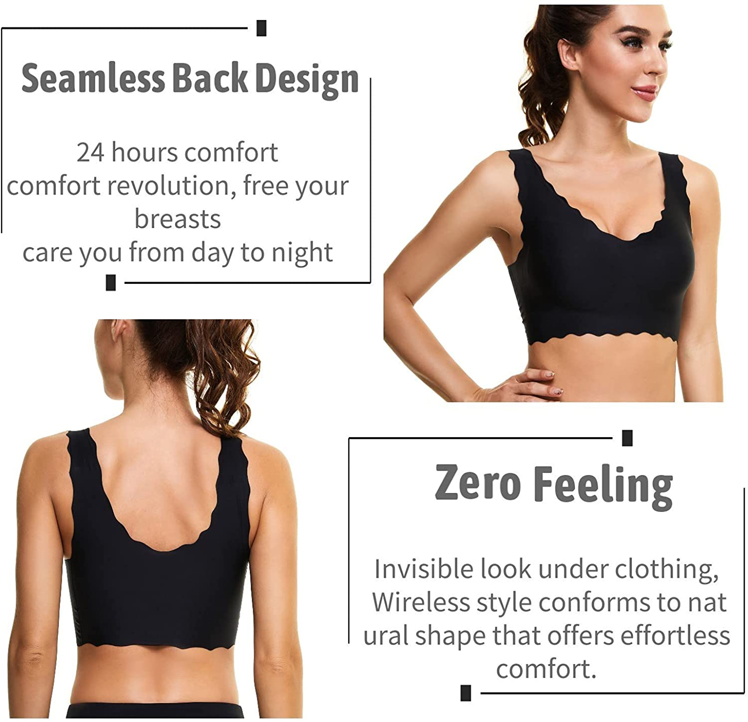 UOTJCNR Women'S Seamless Wireless Invisible Bra Comfy Sleep Bras Thin Soft Daily Bras for Yoga Sport Apparel & Accessories > Clothing > Underwear & Socks > Bras Kylie Max   